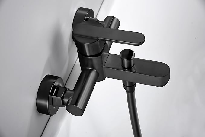 Roma matt black single-lever bath/shower kit