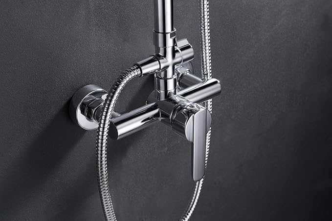 Roma matt black single-lever shower set