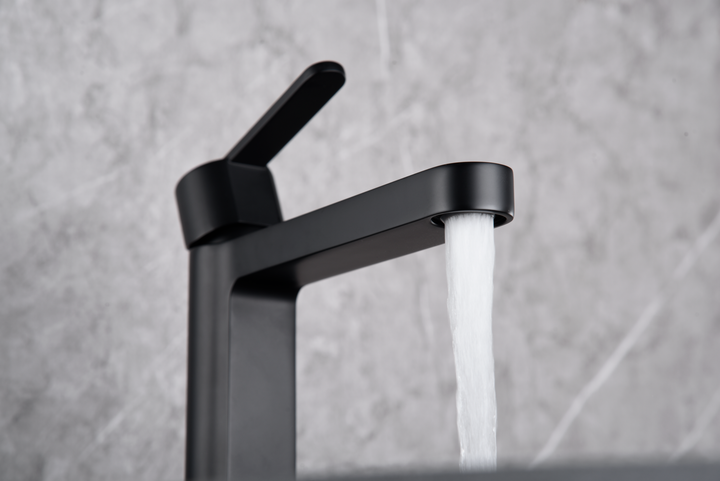 Roma matt black single-lever basin