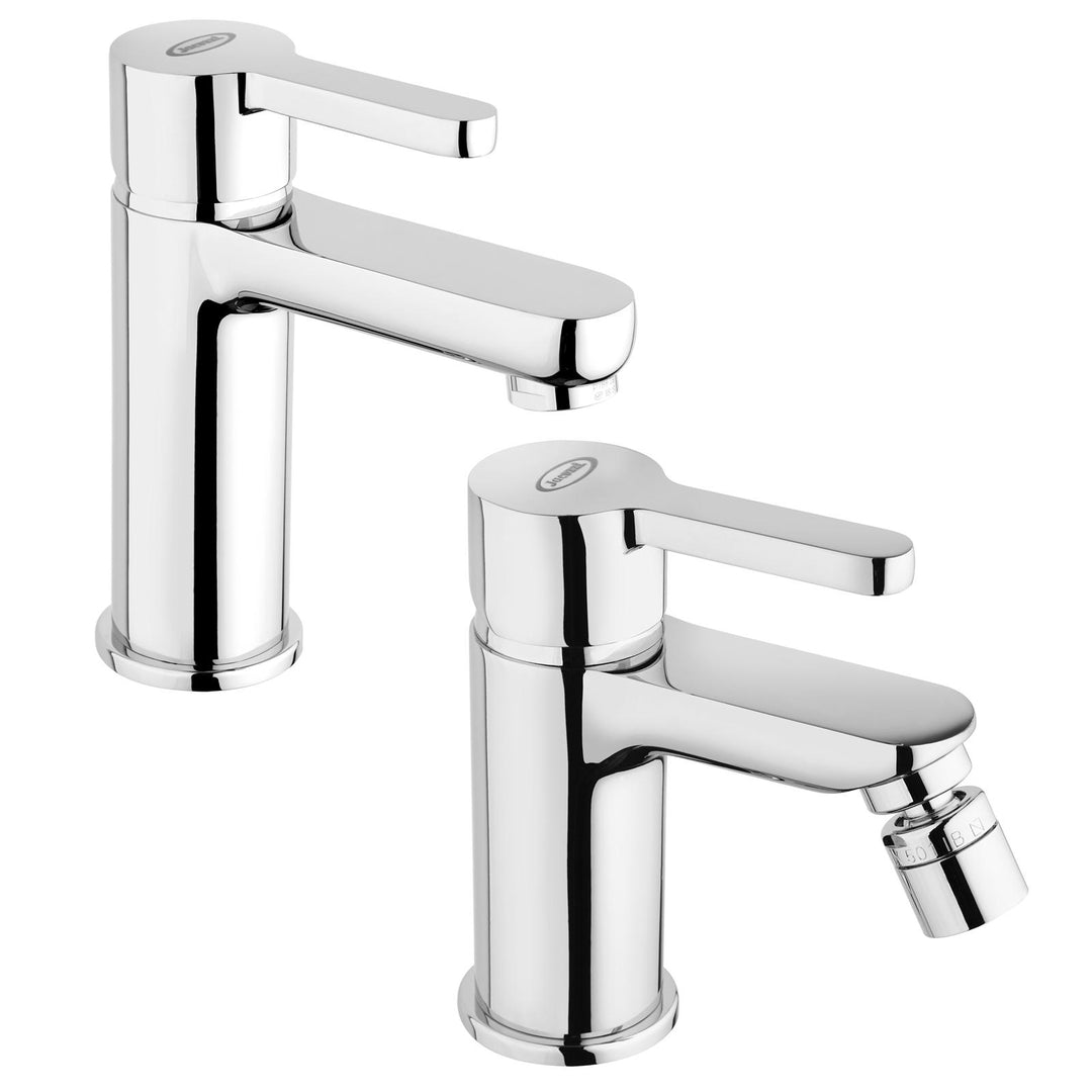 Jacuzzi Mixer Pair - Flag Bidet and Sink Taps for Click Clack Waste