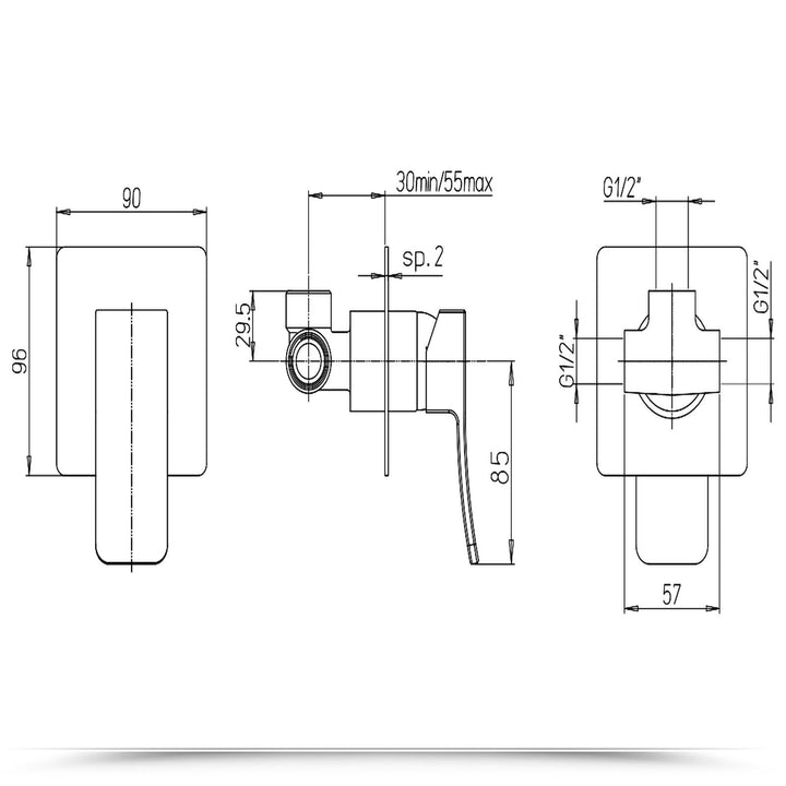 Jacuzzi Tanka built-in mixer tap image 3