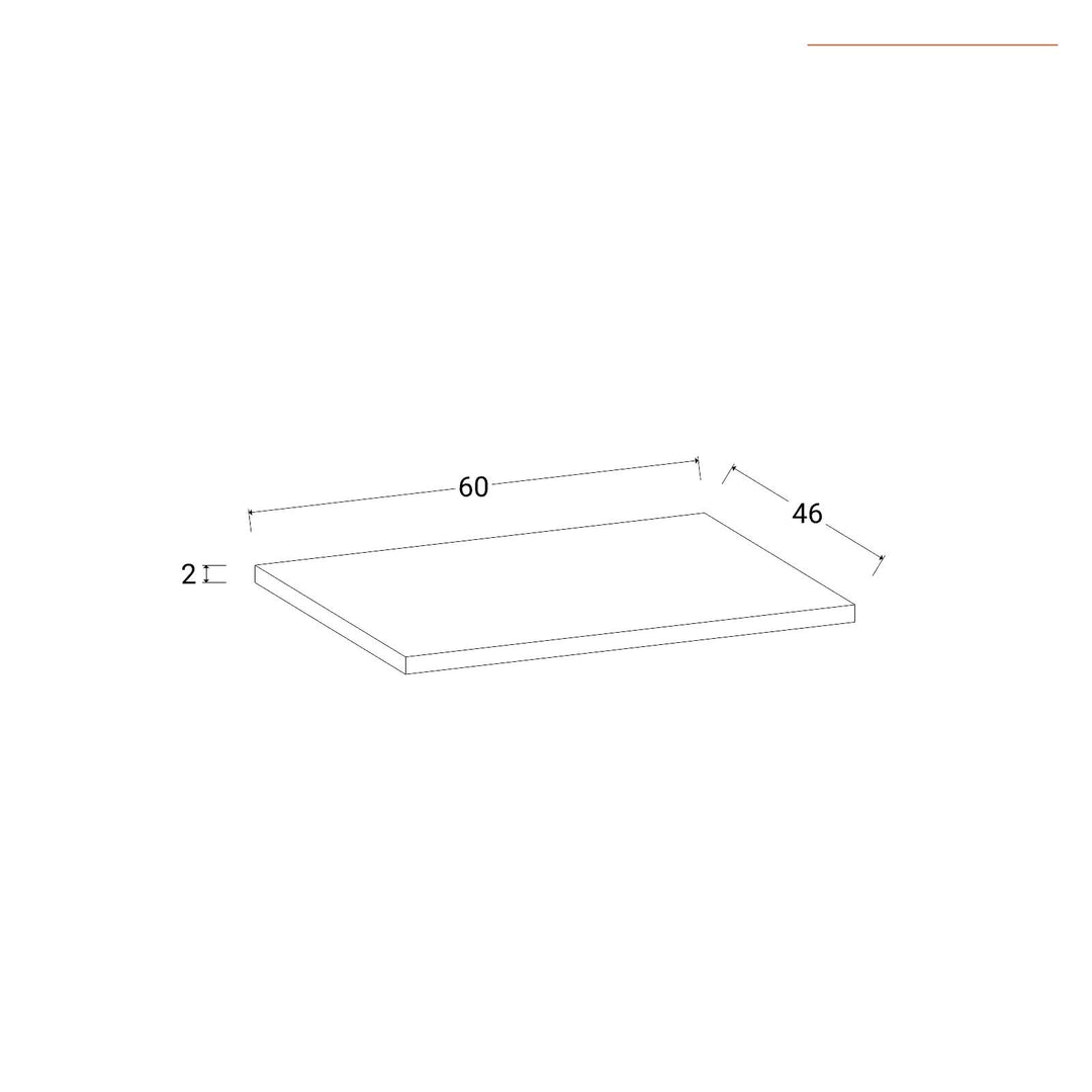 Washbasin 60 cm matt white with oak shelf - Agua