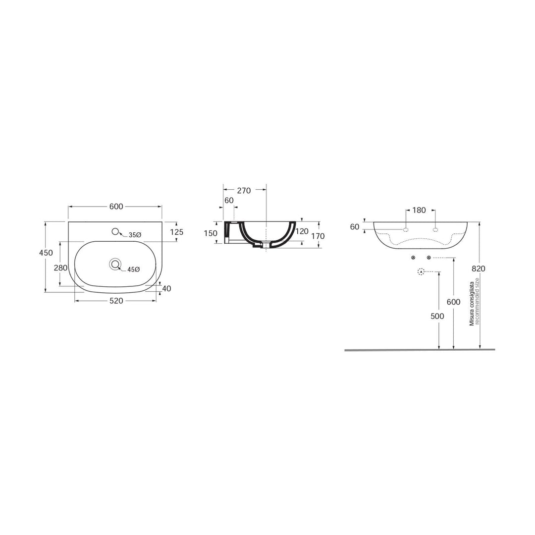 Azzurra Nuvola basin side view