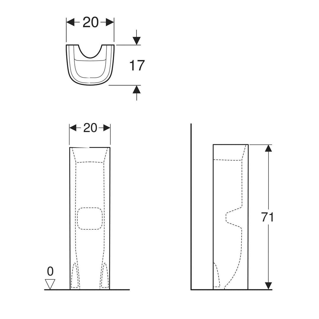 Washbasin with column 55 cm ceramic Fantasia series - Geberit
