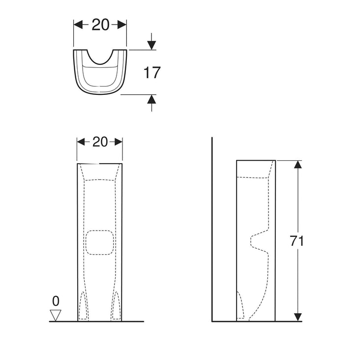Washbasin with column 55 cm ceramic Fantasia series - Geberit