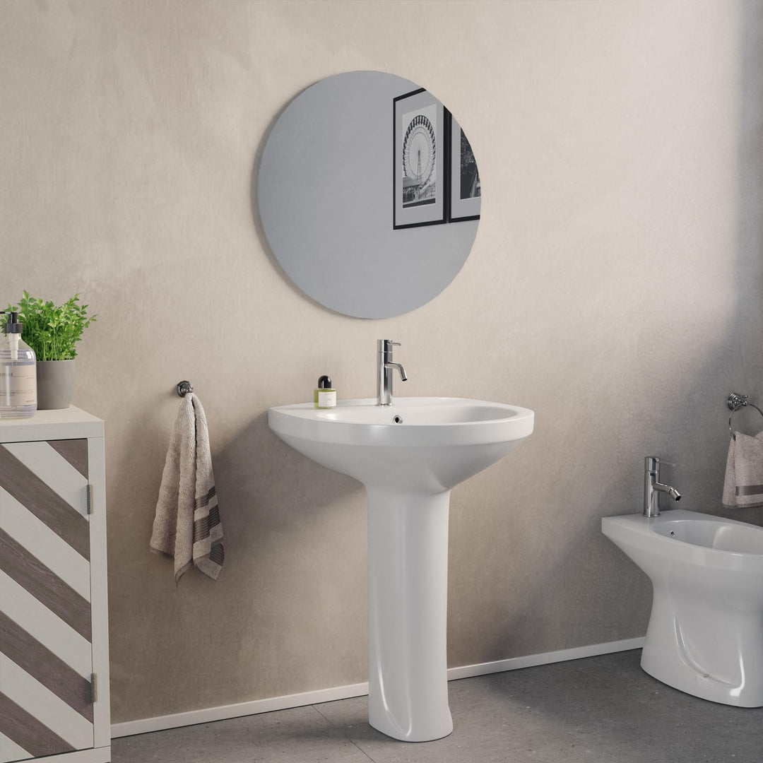 64 cm white ceramic pedestal washbasin - Malay