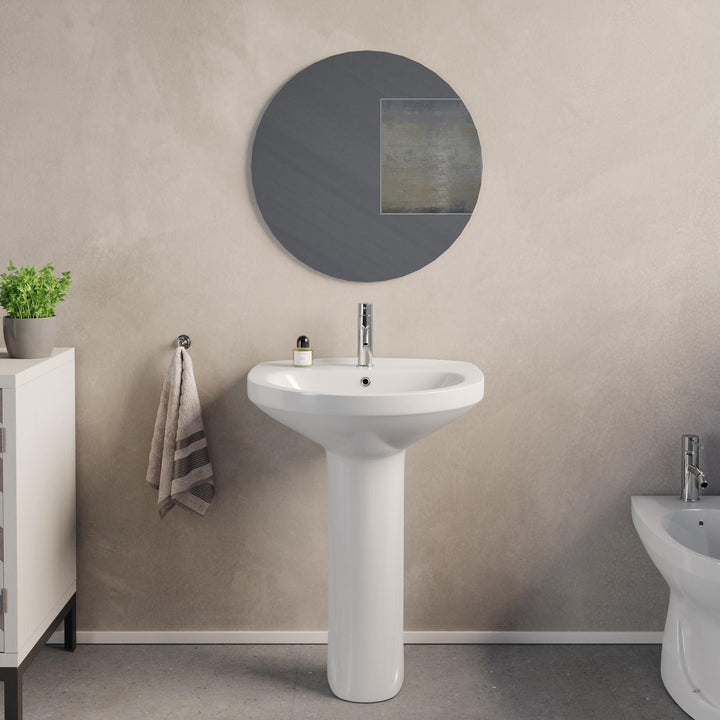 64 cm white ceramic pedestal washbasin - Malay