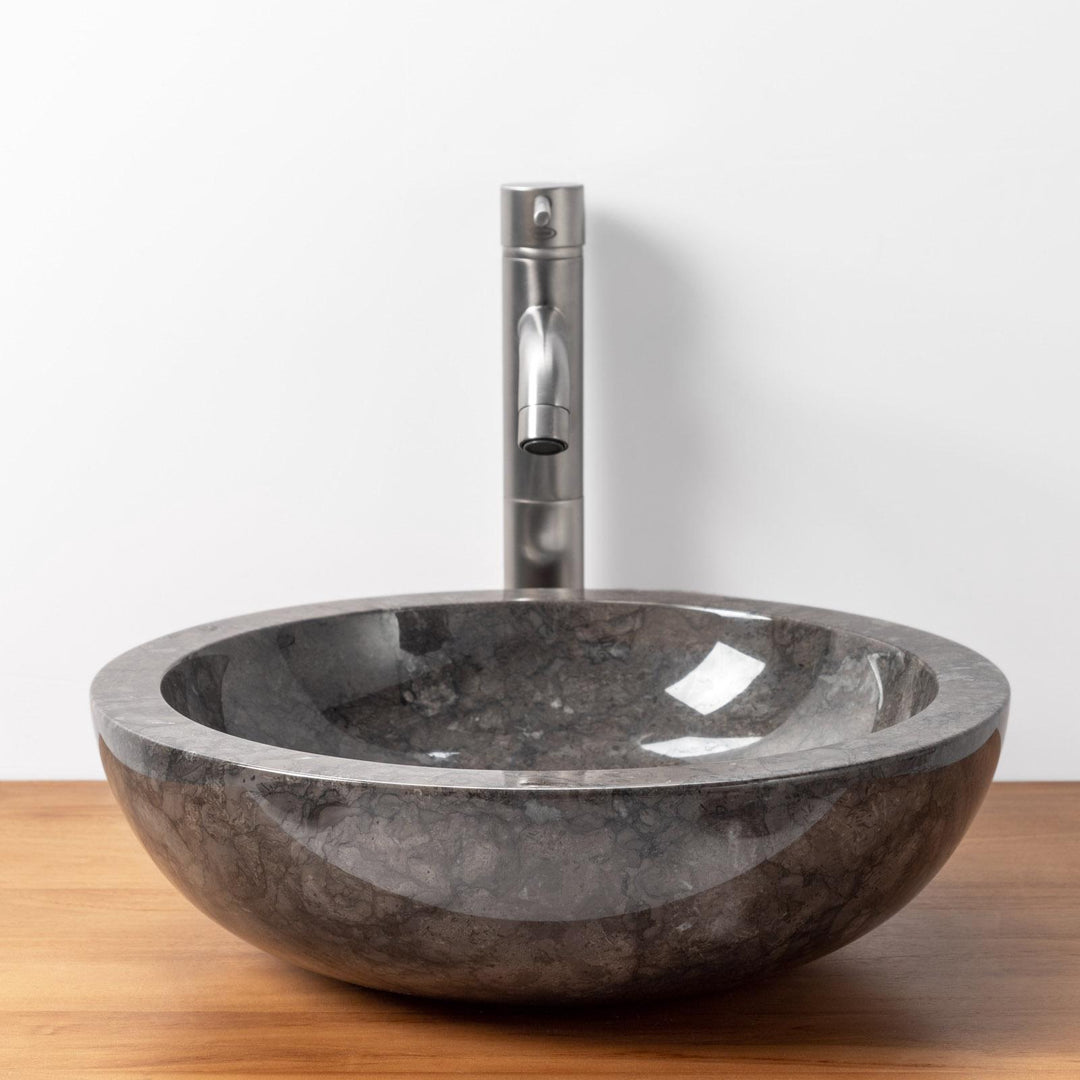 40cm Countertop Washbasin in Black Semi-gloss Marble - Artizan