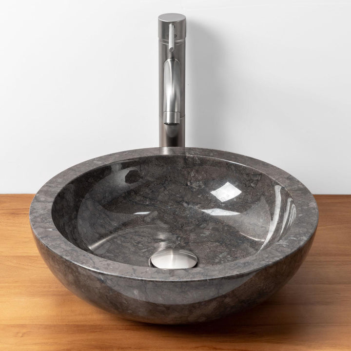 40cm Countertop Washbasin in Black Semi-gloss Marble - Artizan