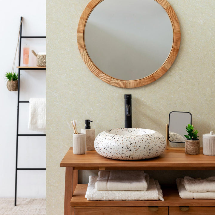 Countertop washbasin 39 x 13h cm white in beaten terra cotta dalmatia - Marks