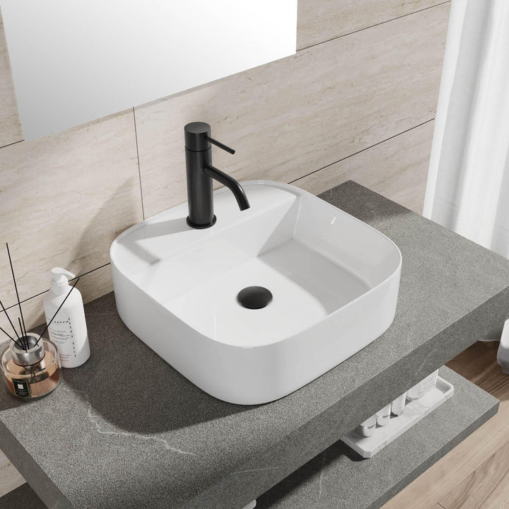 Countertop washbasin 44x44 cm white ceramic basin