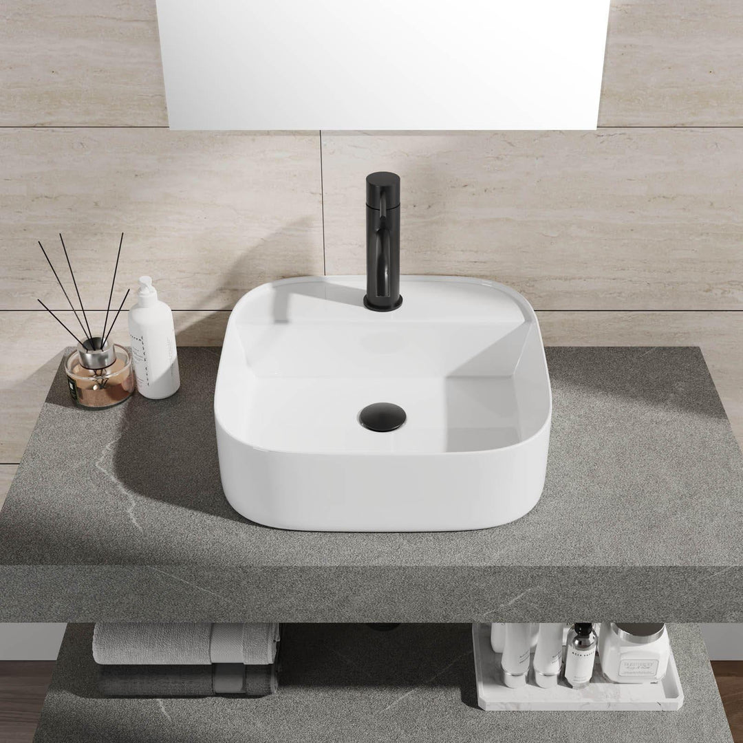 Countertop washbasin 44x44 cm white white ceramic basin