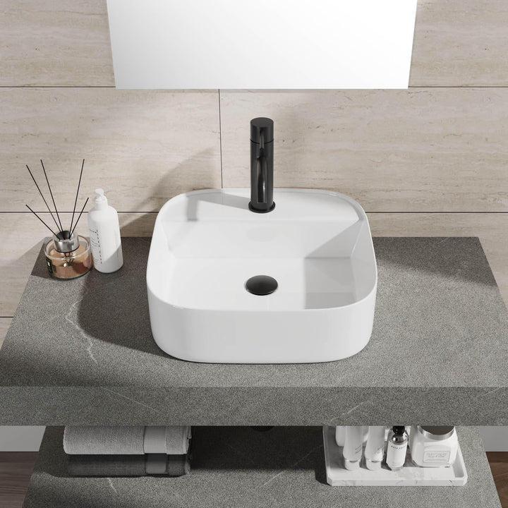 Countertop washbasin 44x44 cm white white ceramic basin