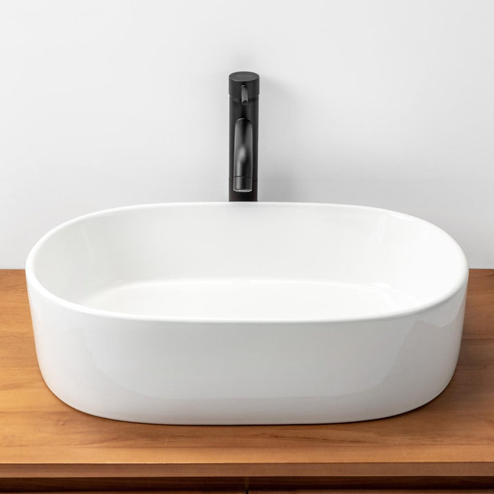Countertop basin washbasin 55x34 cm glossy white - Cloe