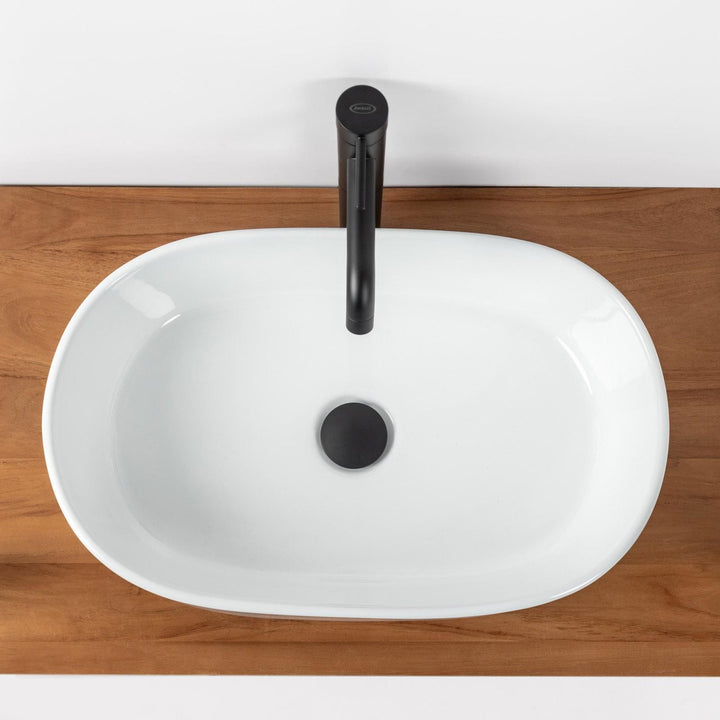 Countertop basin washbasin 55x34 cm glossy white - Cloe