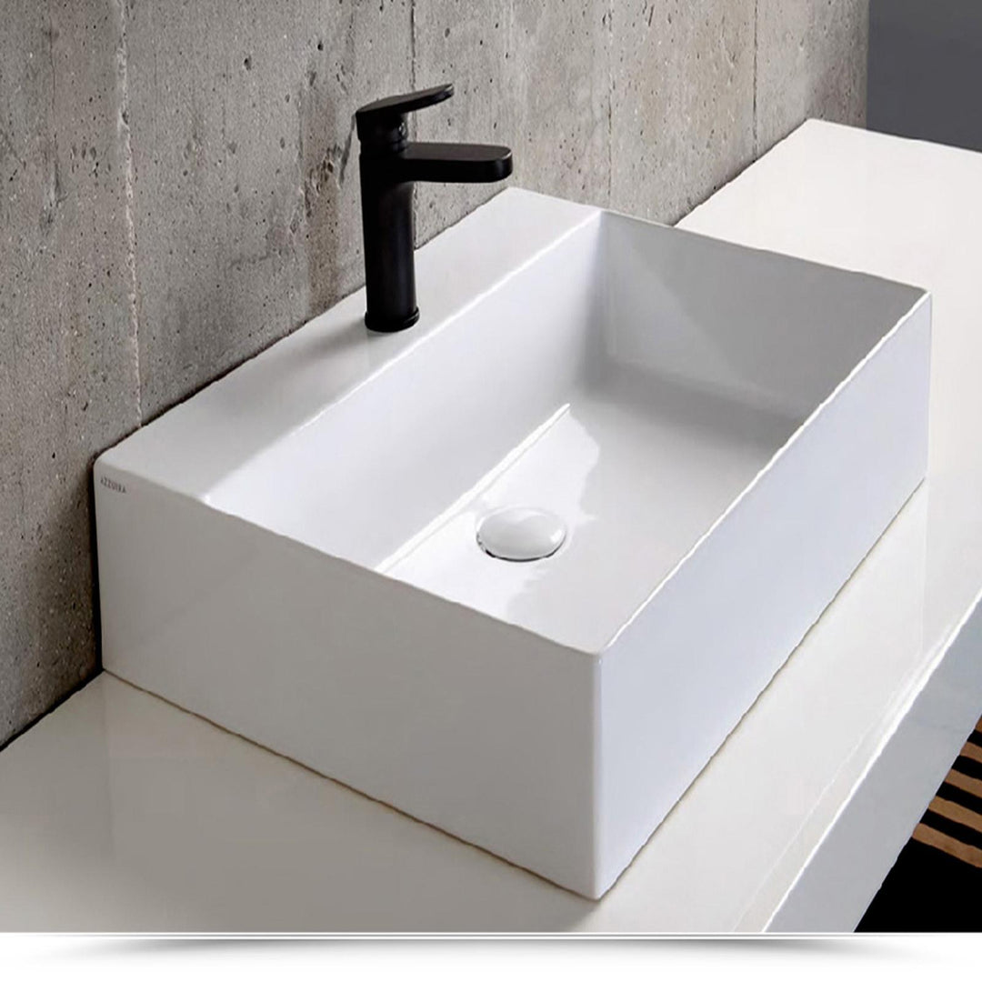 Elegance Squared single-hole basin side view