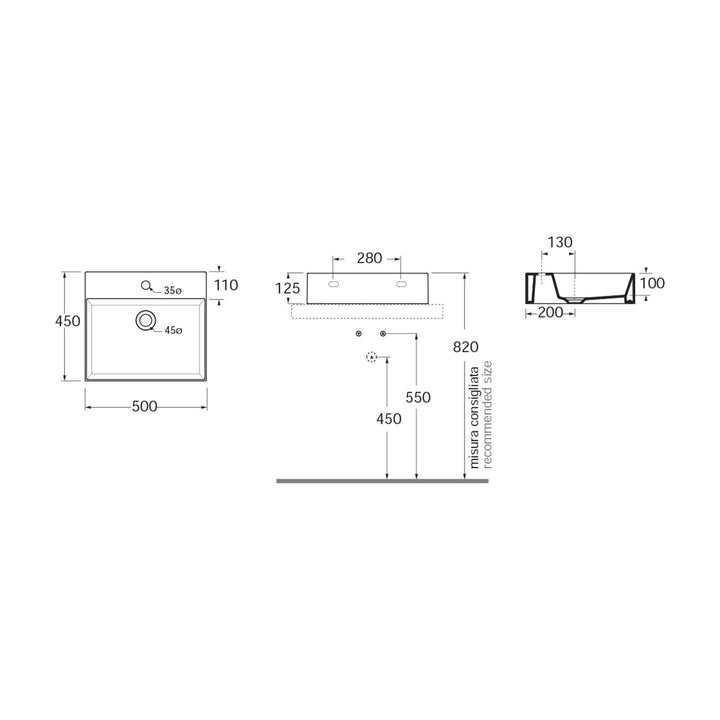 Elegance Squared single-hole basin detail