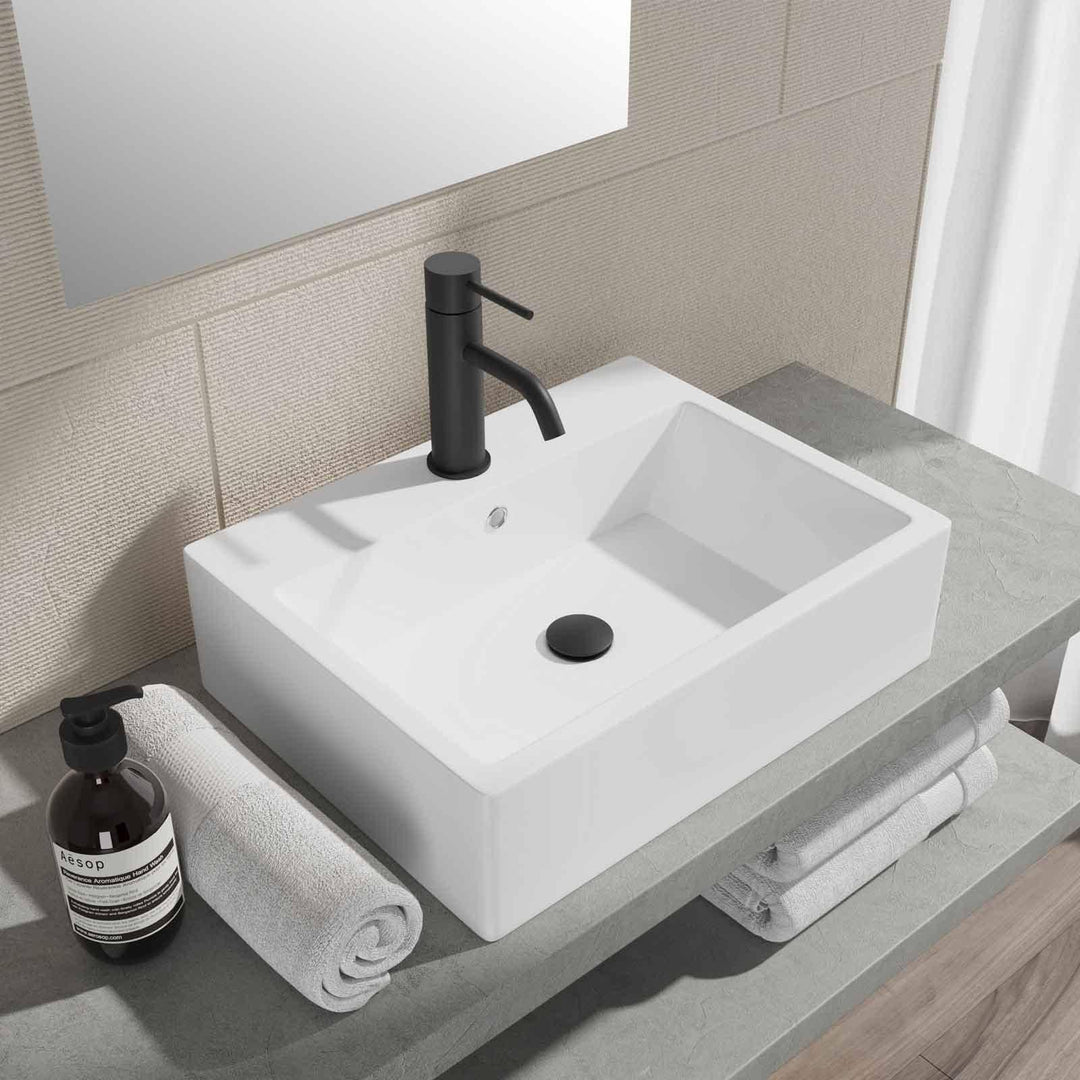 Cloe 53 x 41 cm rectangular ceramic countertop washbasin