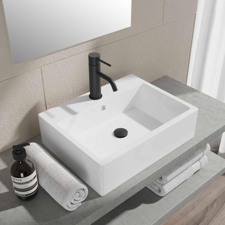 Cloe 53 x 41 cm rectangular ceramic countertop washbasin