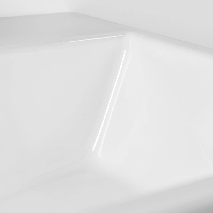 Rectangular ceramic washbasin 53 x 41 cm white countertop - Cloe