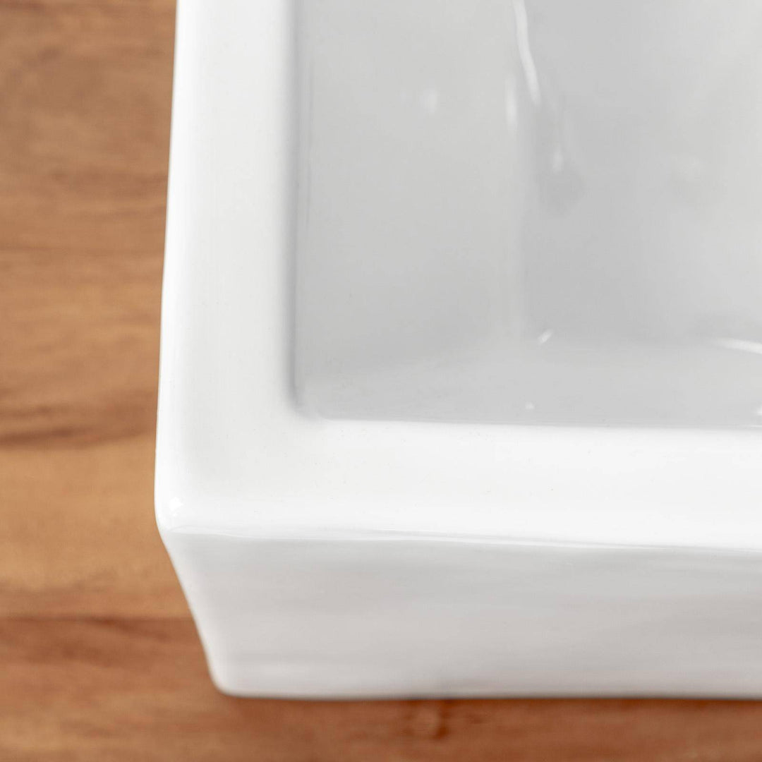 Rectangular ceramic washbasin 53 x 41 cm white countertop - Cloe