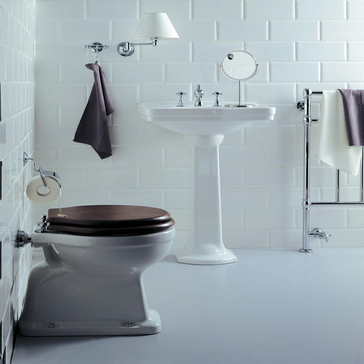 Single hole washbasin 58 cm with white ceramic column - Londra by Simas