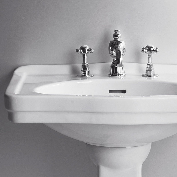 Single hole washbasin 68 cm with white ceramic column - Londra by Simas