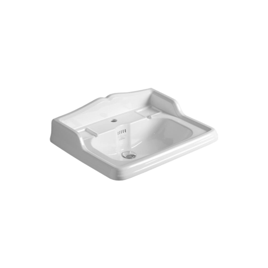 Single hole washbasin 73 cm with white ceramic column - Arcade by Simas