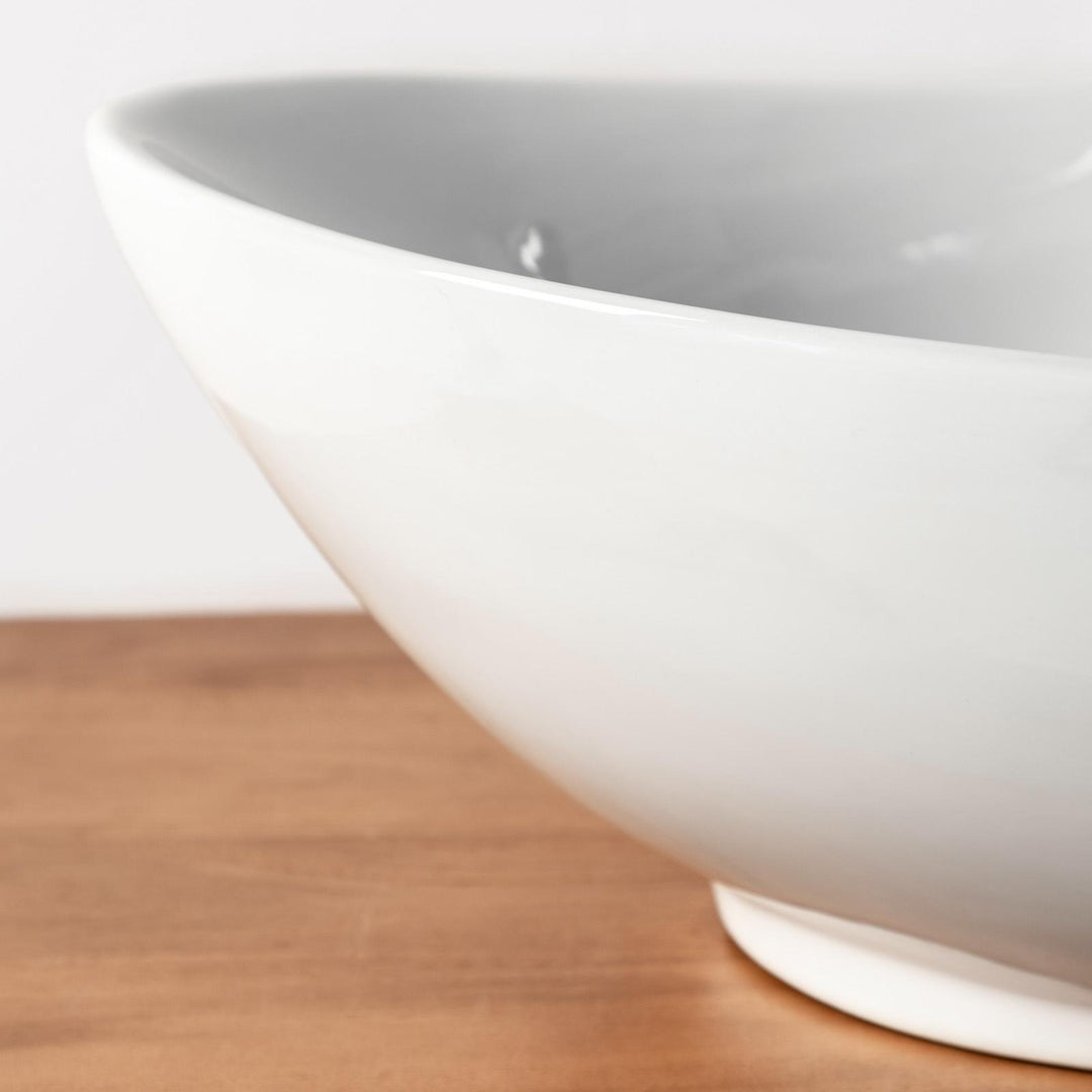 Oval basin sink 60x37 cm in glossy white ceramic - Cloe