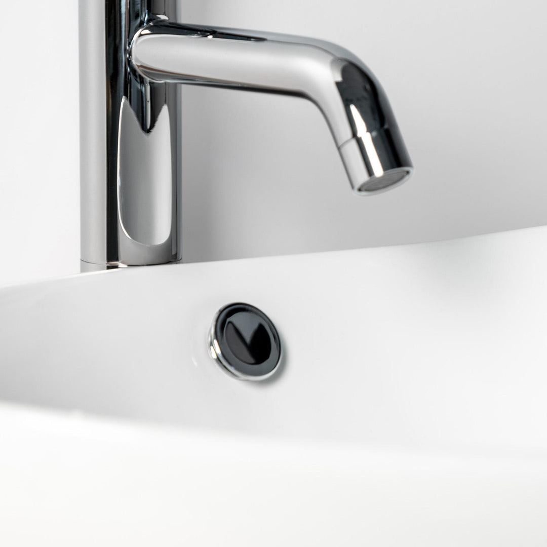 Oval basin sink 60x37 cm in glossy white ceramic - Cloe