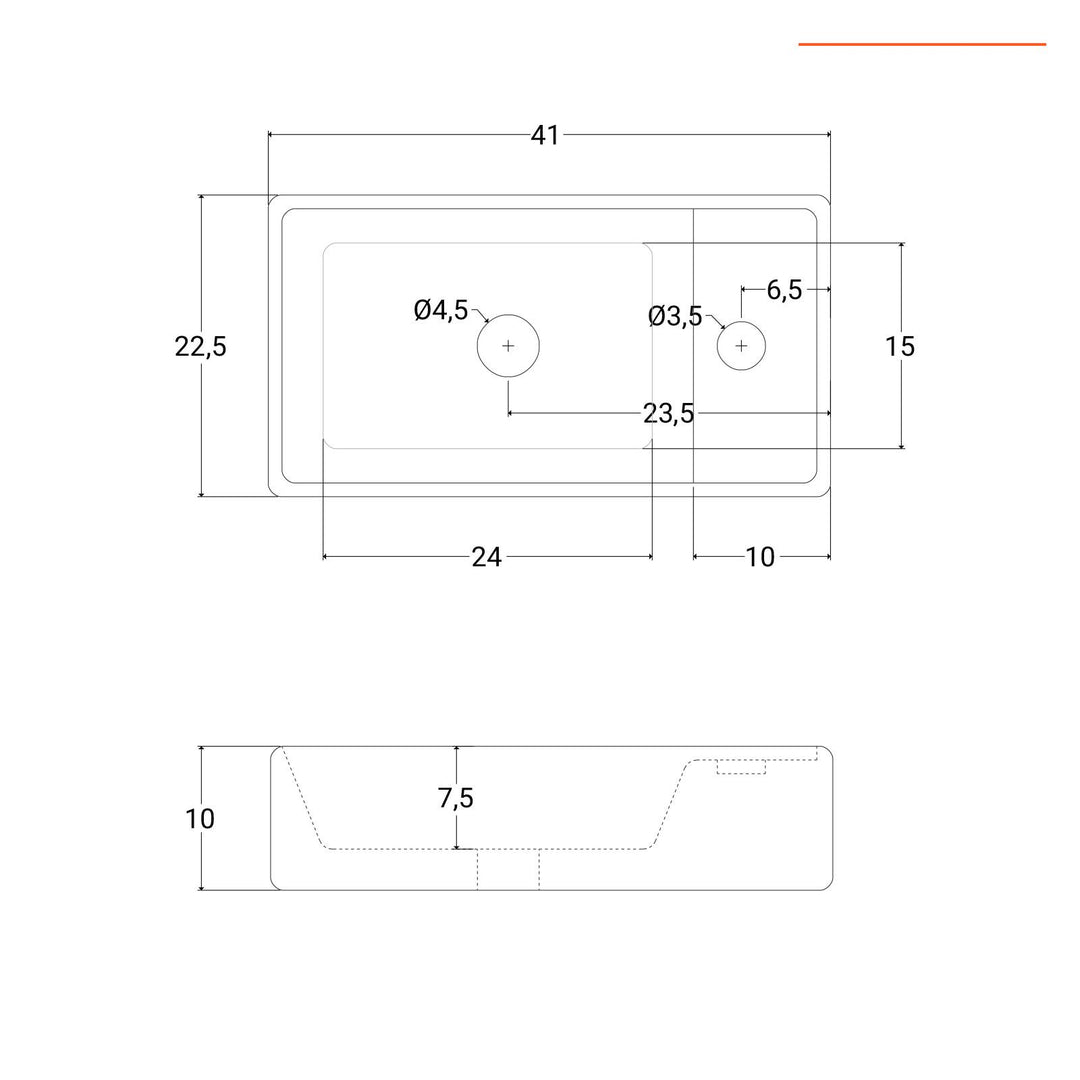 Right hole basin side detail