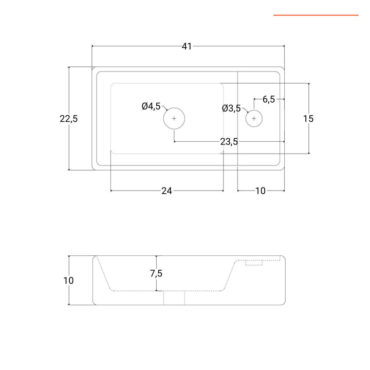 Right hole basin side detail