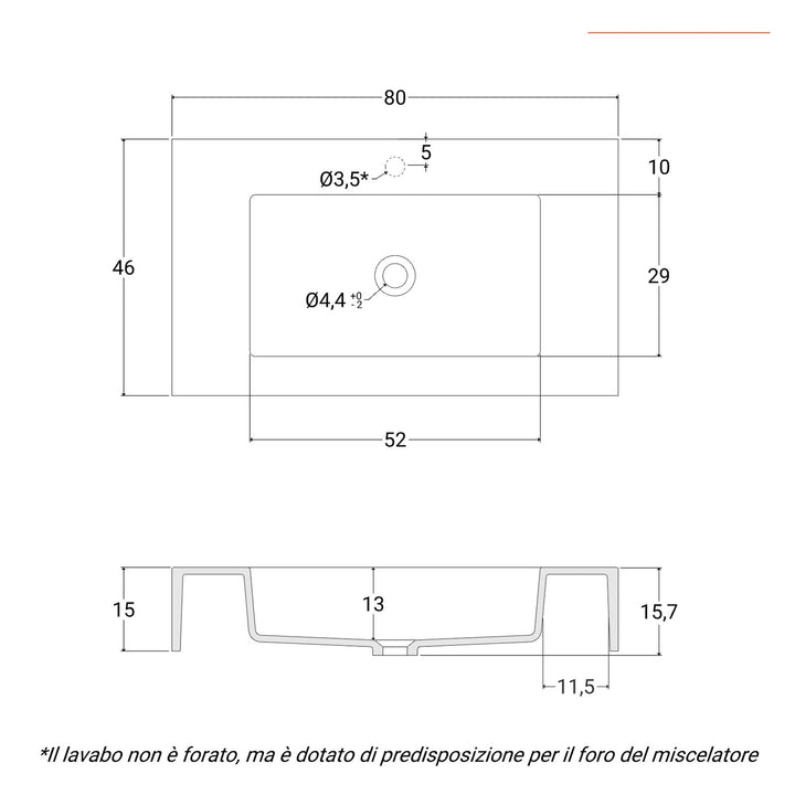 Washbasin 80X46 cm matt white - Agua