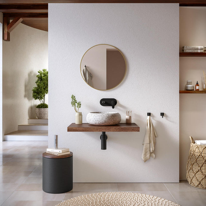 80cm suspended washbasin shelf in mango wood - Mida