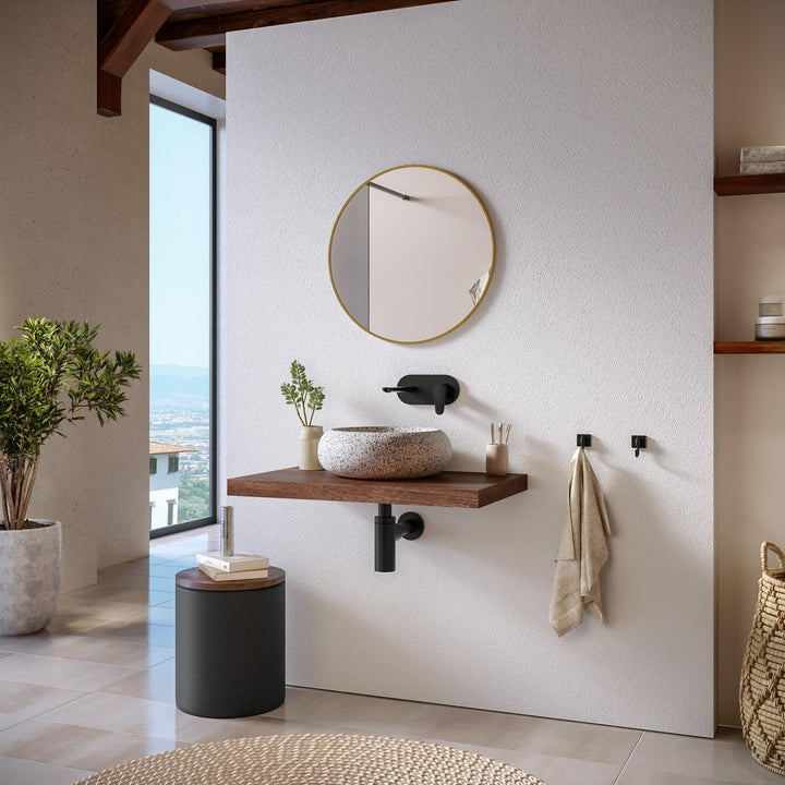 80cm suspended washbasin shelf in mango wood - Mida