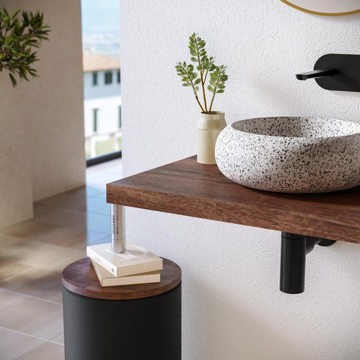 80cm suspended washbasin shelf in mango wood - Mida