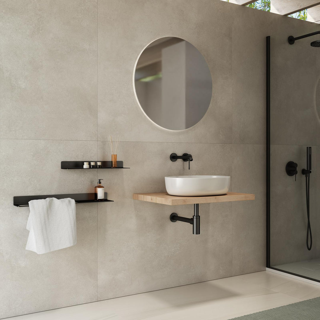 Bathroom Shelf 3.8 h Suspended 60 cm in Gold Oak Wood – Plain