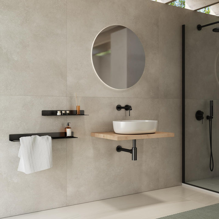 Bathroom Shelf 3.8 h Suspended 60 cm in Gold Oak Wood – Plain