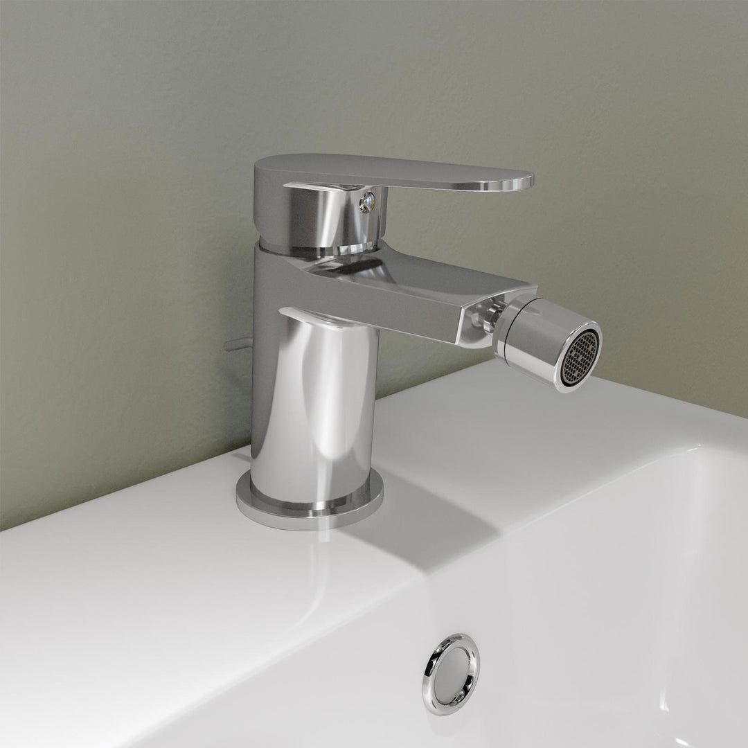 Bidet mixer with 12.1h cm chrome waste – Lir