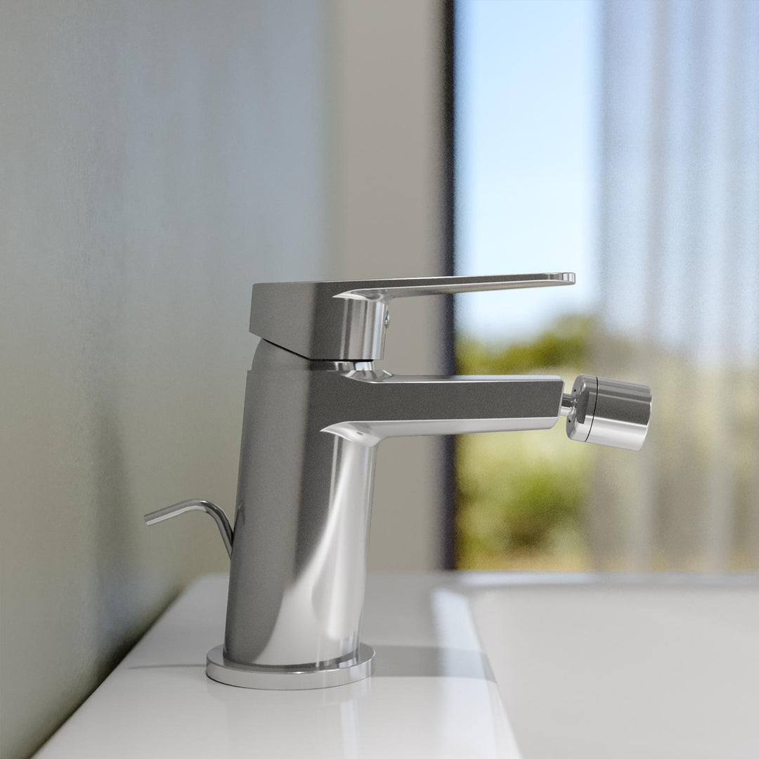 Bidet mixer with 12.1h cm chrome waste – Lir