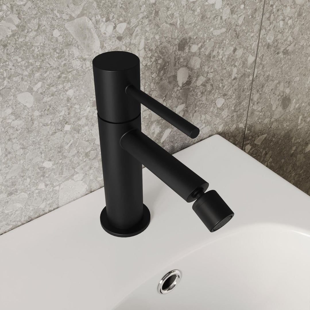 Matt Black Brass Bidet Mixer Tap - Oasis