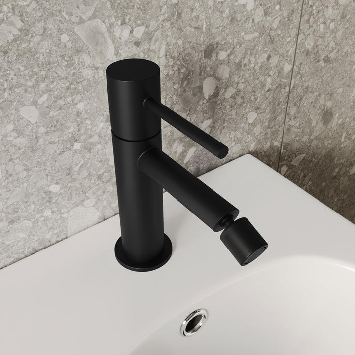 Matt Black Brass Bidet Mixer Tap - Oasis