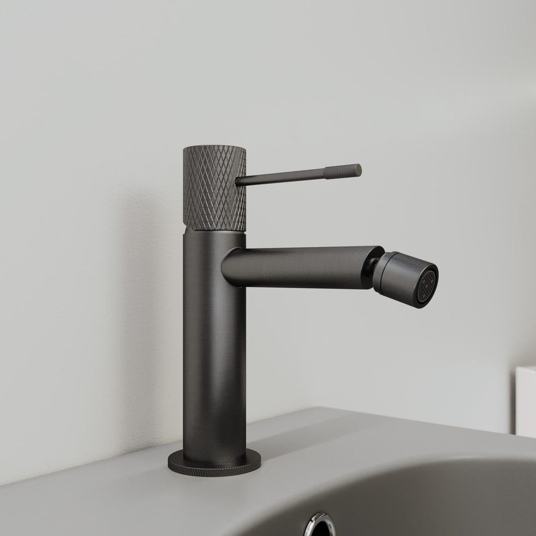 Brushed Black Brass Bidet Mixer - Crystal