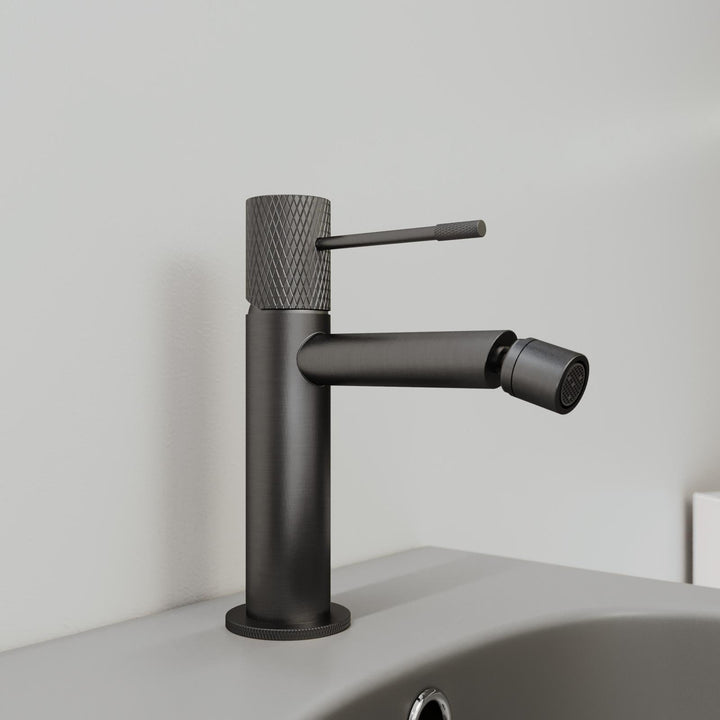 Brushed Black Brass Bidet Mixer - Crystal