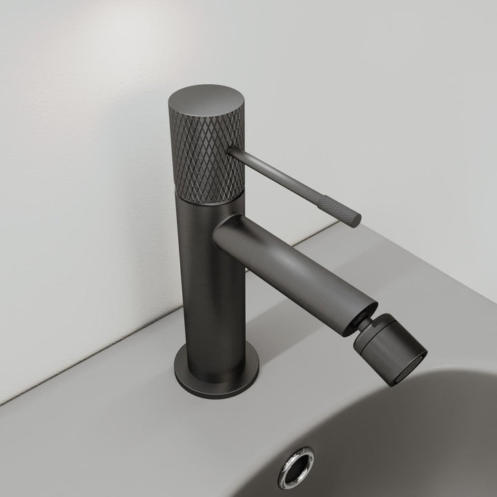 Brushed Black Brass Bidet Mixer - Crystal