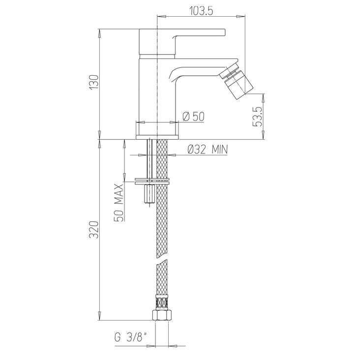 Jacuzzi Bidet Mixer - Flag Taps for Chromed Brass Drain Plug