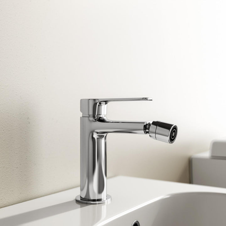 Bidet mixer without waste 14h cm chrome - Tila