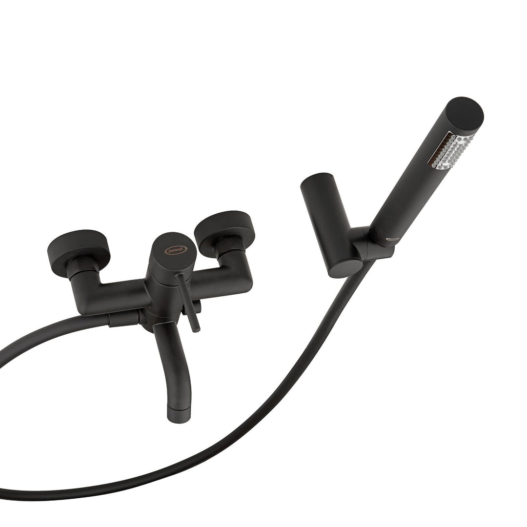 External bath mixer with matt black shower head - Gun by Jacuzzi