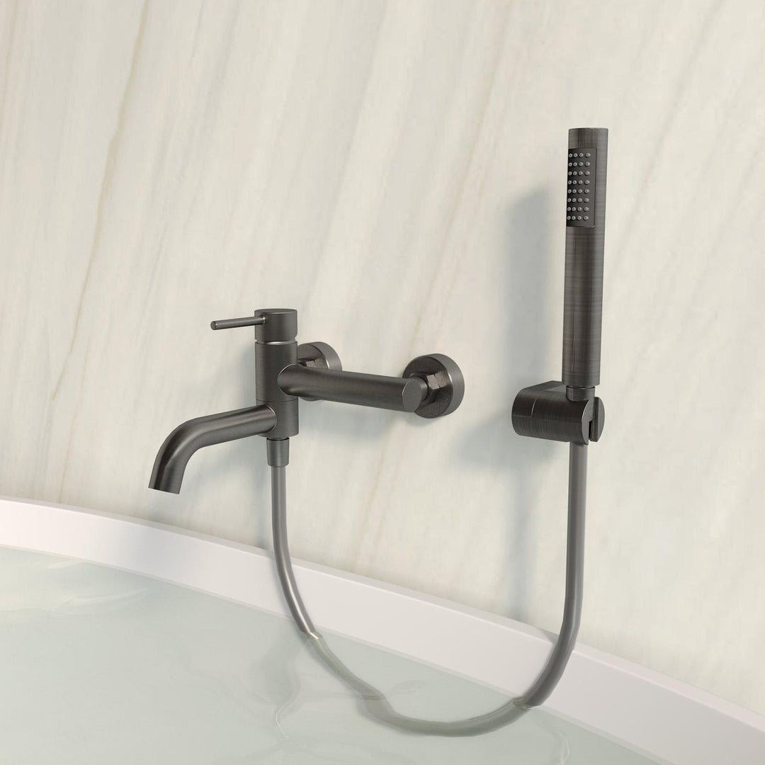 External bath mixer in brass with swivel spout brushed black - Oasis