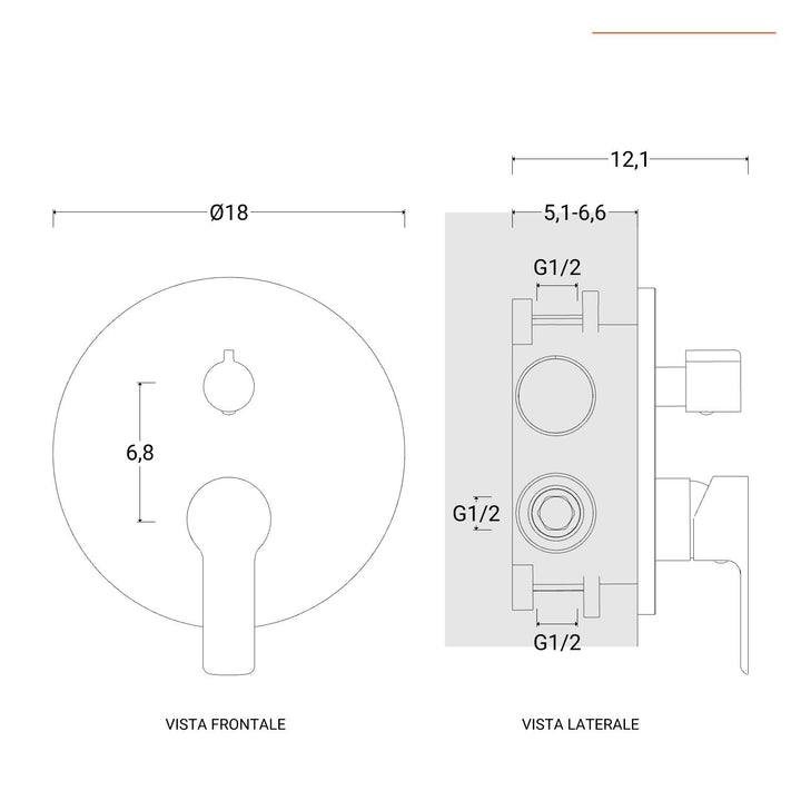 Built-in shower mixer with diverter image 4